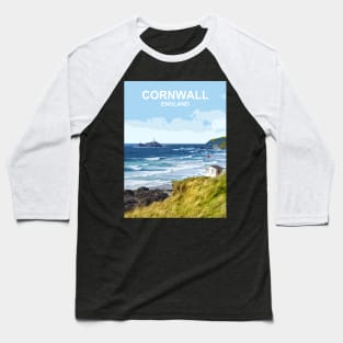 Cornwall, England UK. British seaside landscape art Baseball T-Shirt